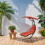 Auvent détachable - Chaise longue d'extérieur suspendue avec support-98283765