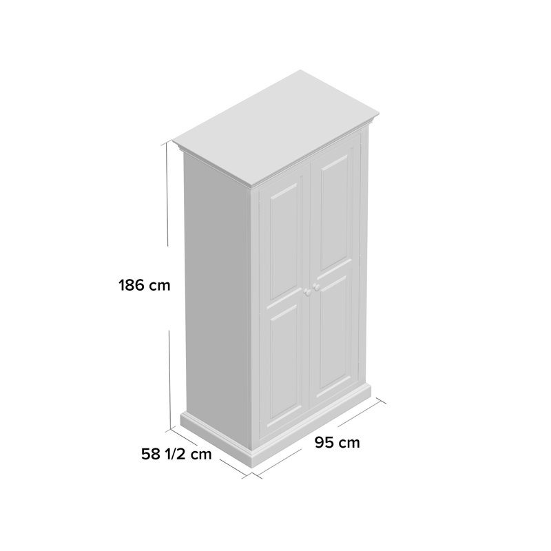 Hendon 2 Door Wood Wardrobe