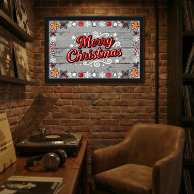 Christmas Merry Christmas Wooden Plank Decorative Pattern
