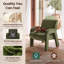 Fauteuil d'appoint moderne en velours COLAMY AURA, fauteuil lounge rembourré, vert, ensemble de 1-137137828