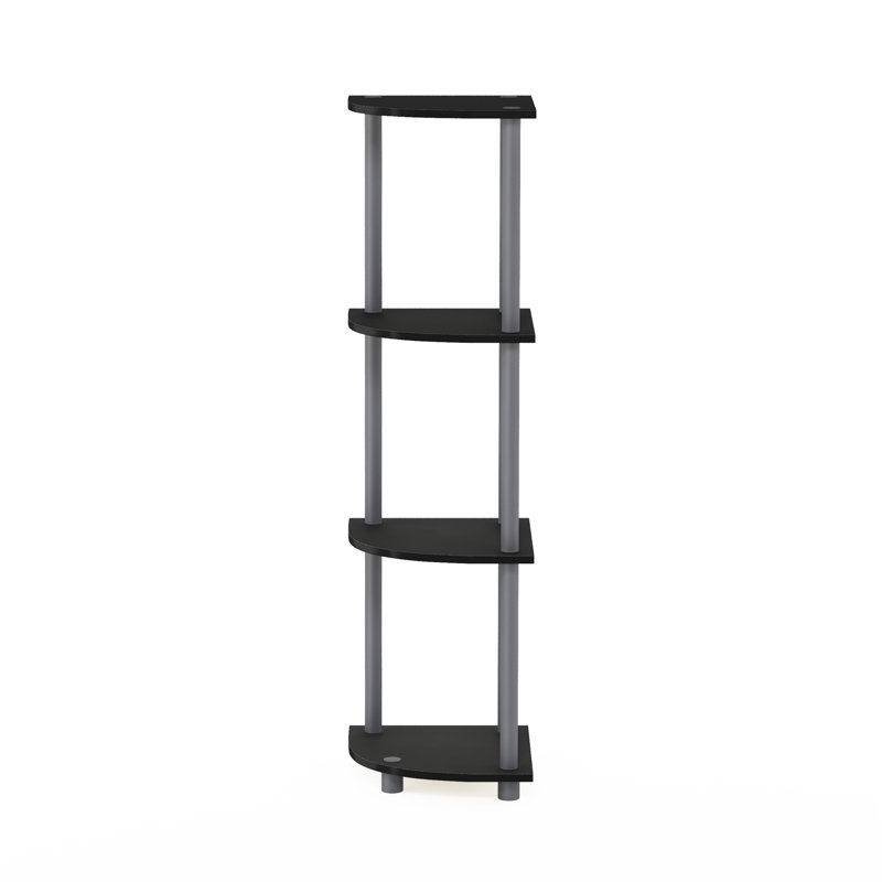 Elvin Corner Shelving Bookcase, Black/Grey