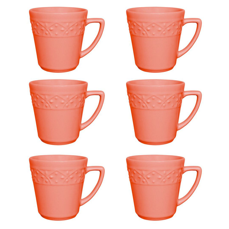 Mendi Earthenware Coffee Mug, Coral