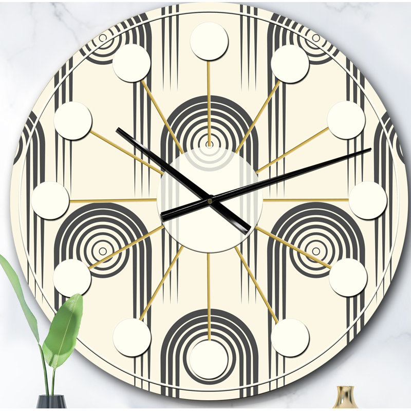 Horloge murale rétro Mid-Century, Surdimensionné