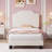 Twin Size Velvet Bed Frame, Corduroy Upholstered Twin Bed Frames Platform-1418975672