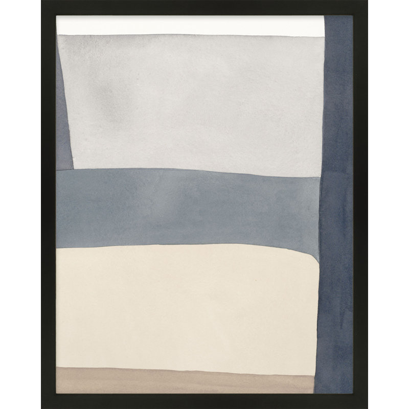 «Tout en bleu profond» par Julia Balfour - Art mural encadré, Papier avec cadre noir, H 25 po x l 20 po x P 1,25 po