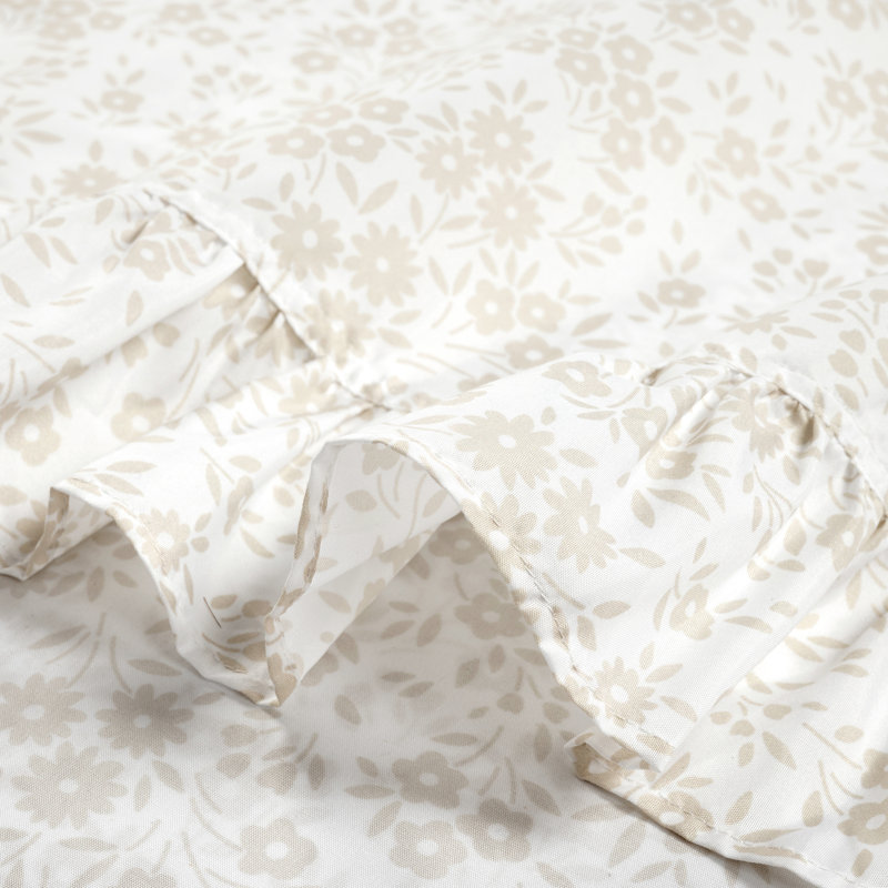 Ensemble de draps en microfibre Garden Of Flowers, Couvre-lit grand + 5 pièces supplémentaires, Blanc
