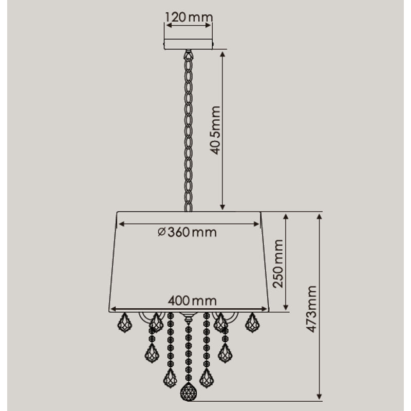 Keiran 3 - Light Drum Chandelier, Black