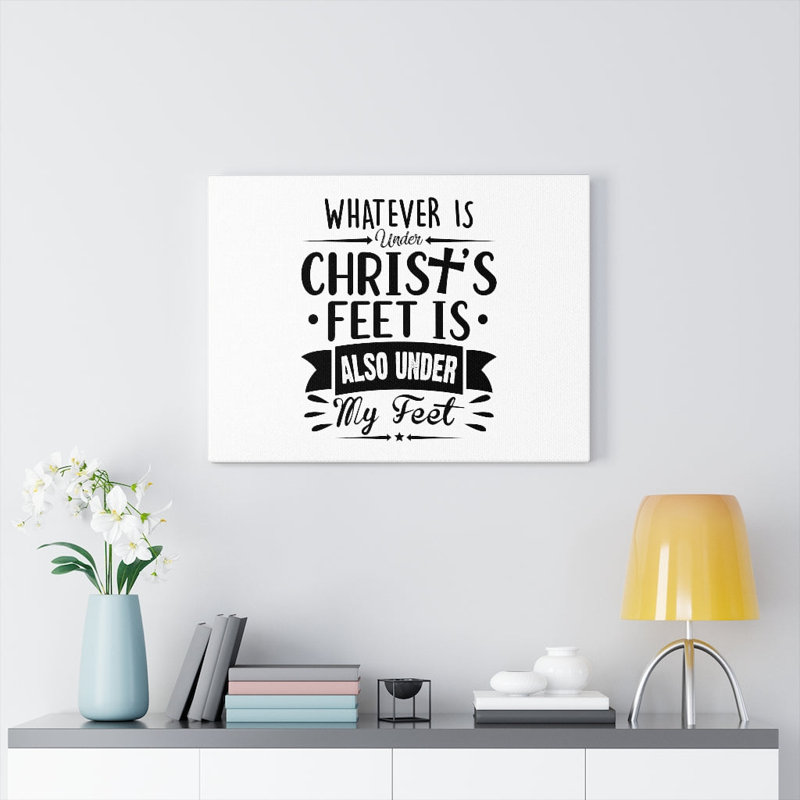 Under Christ's Feet Cross - Wrapped Canvas Print, 46cm H x 61cm W