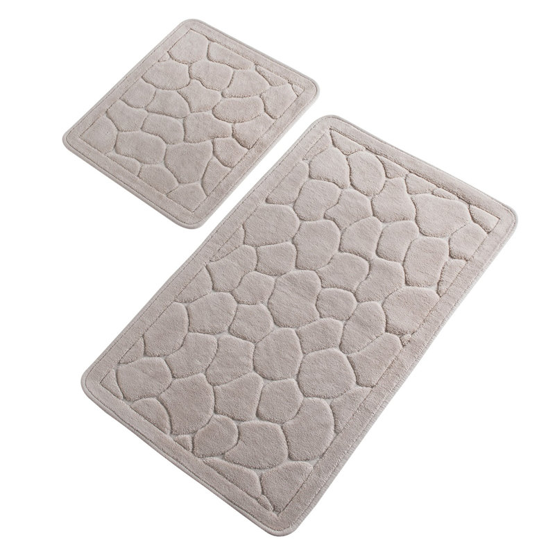 Premium Cotton Bathmat Set (2 Pieces) - Antibacterial, Non-Slip, 19.7 x 23.6 inches & 23.6 x 39.4 inches | 100% Cotton, 1.76 lbs per sq yd | Machine Washable, Luxurious Softness for Bathroom Comfort & Safety