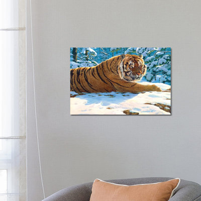 Tiger Snow 1 Piece Wrapped Canvas Wall Art