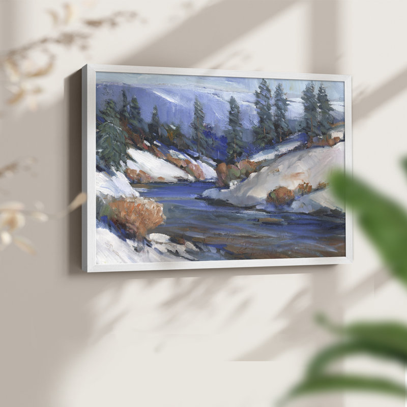 Première neige II - reproduction encadrée - réversible, H 8 po x l 10 po, Blanc