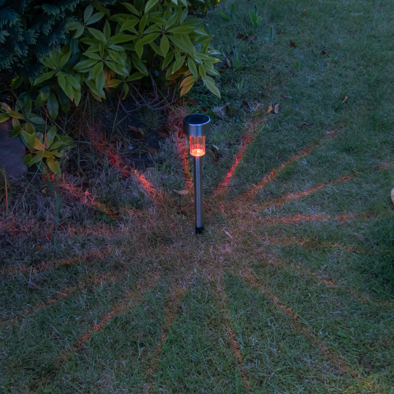 Silver Low Voltage Solar Powered Integrated LED Metal Pathway Light Pack