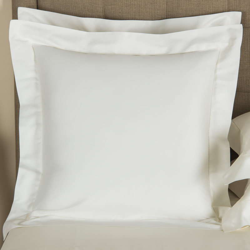 Single Ajour Pillow Sham, White, Euro