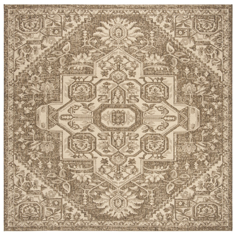 Glass Hooked Cream/Beige Indoor/Outdoor Rug