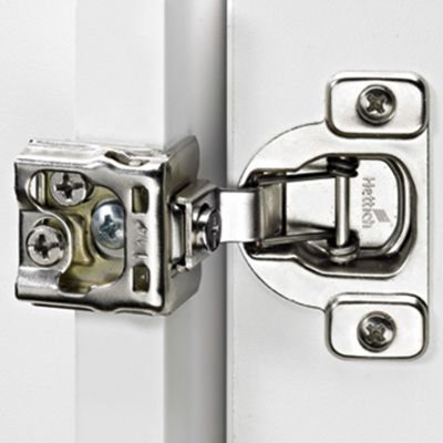 Optimat 3E 105 Degree 6-Way Adjustable Face Frame Press-In Hinge with 8mm Dowels