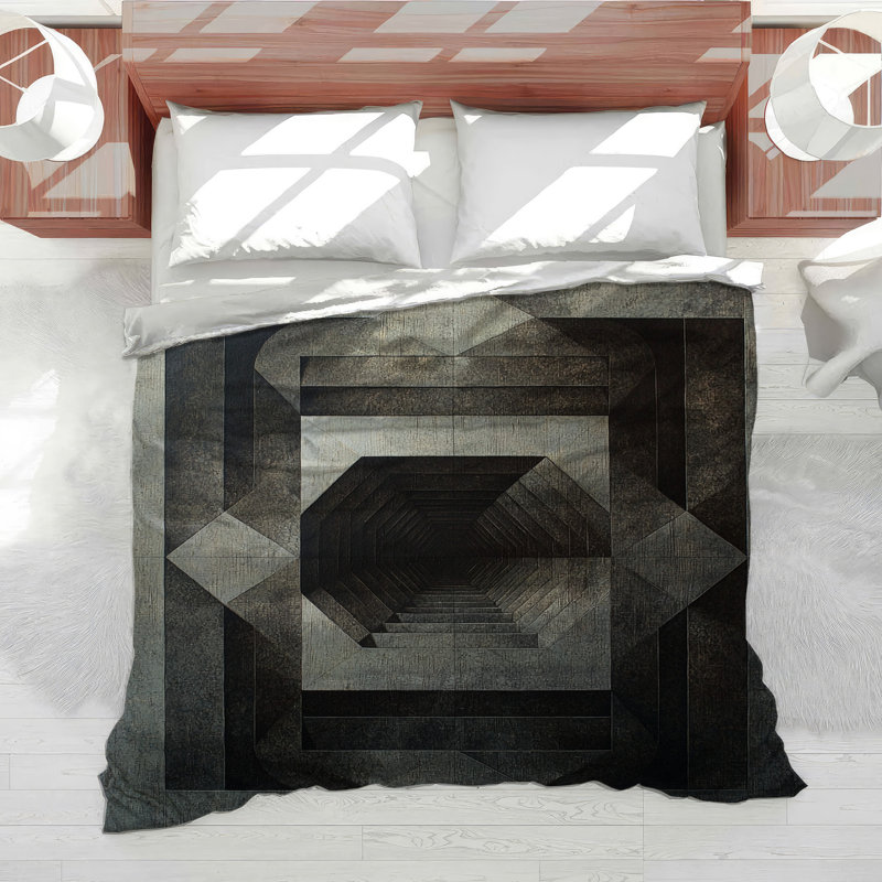 Geometric Design Bedding Abstract Comforter Modern, Queen Comforter