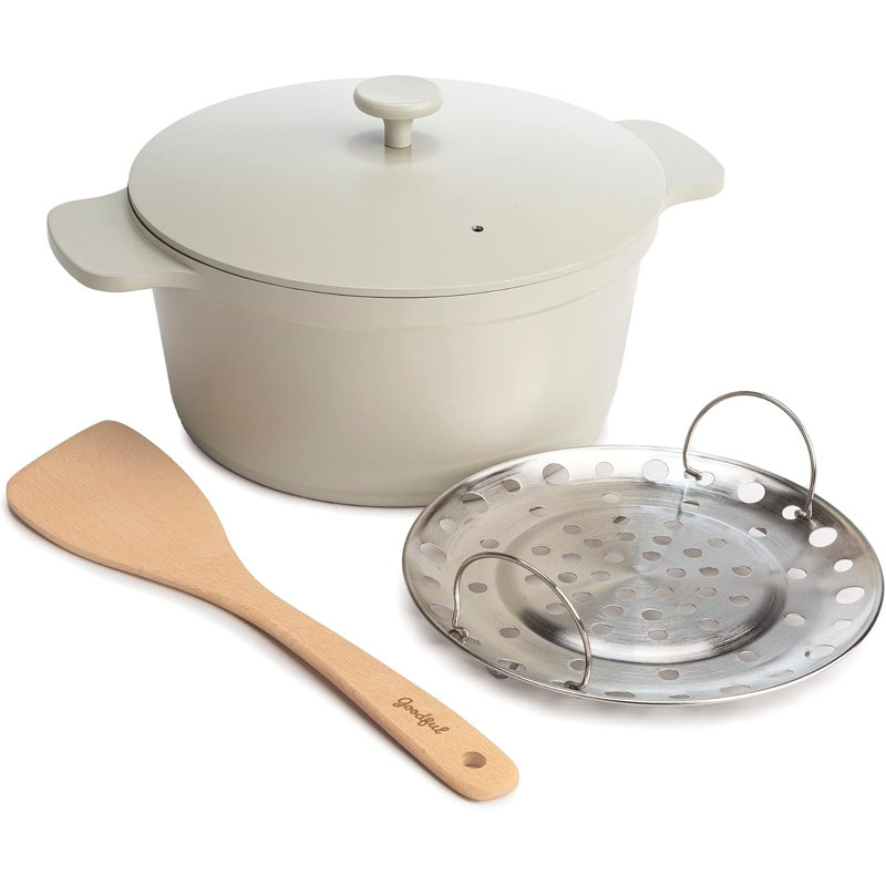 Batterie de cuisine antiadhésive tout-en-un multifonctionnelle avec couvercle et grille à rôtir - Induction et lave-vaisselle
