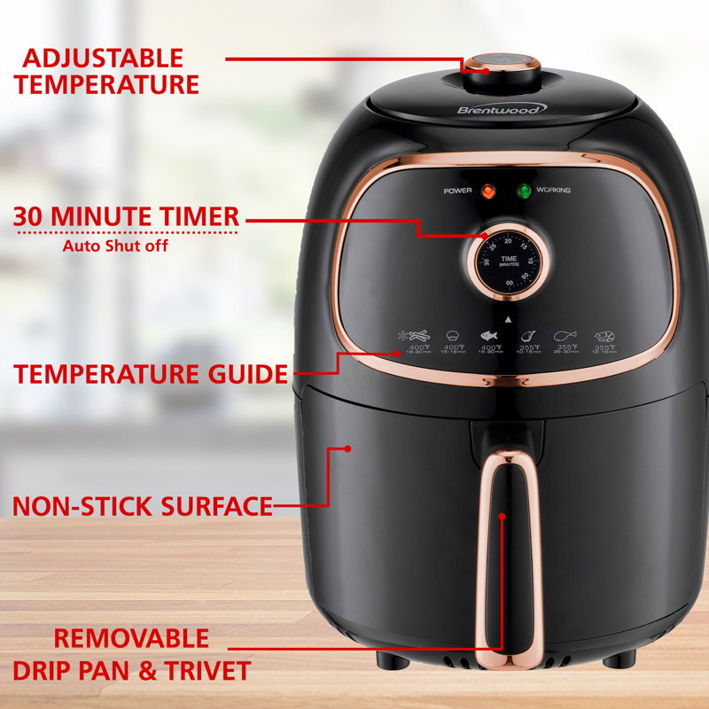 Brentwood 2 Quarts Air Fryer Oven, Copper