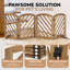 Darias Acacia Wood 4-Panel Freestanding Pet Gate, 24" Height and 81" Width-91854669