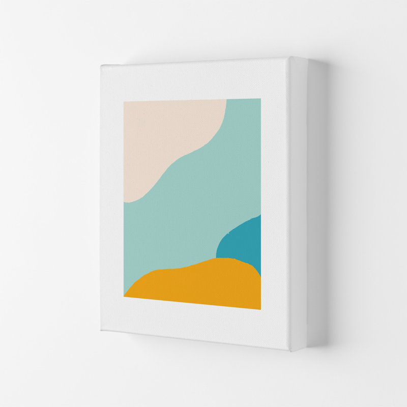 Mita Teal Abstract N18 by Pixy Paper - Print, 59.4cm H x 42cm W x 4cm D, Wrapped Canvas