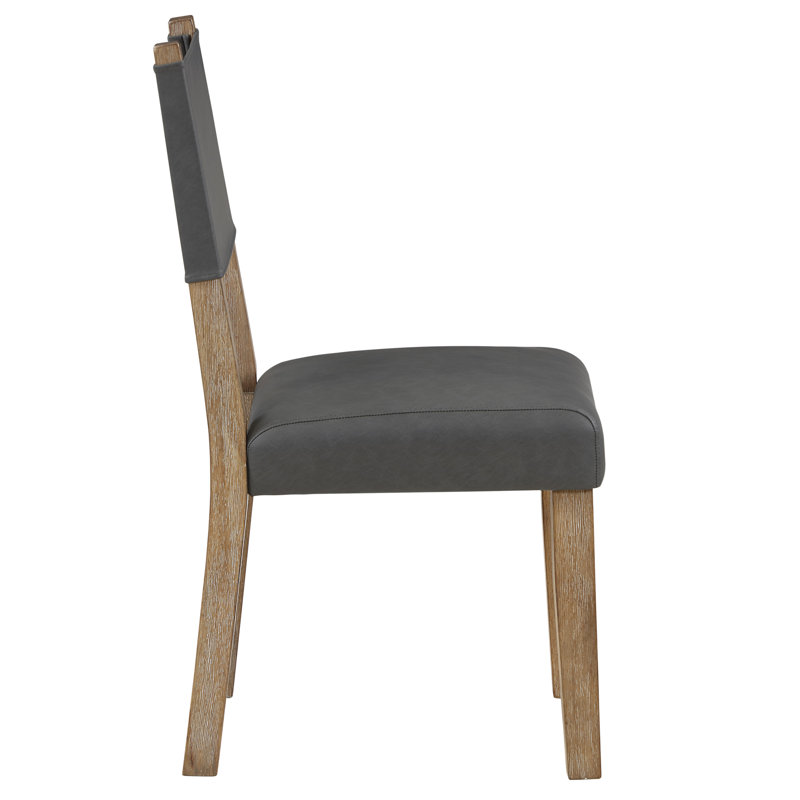 Chaise de salle à manger rembourrée Rickye, Gris, Brun
