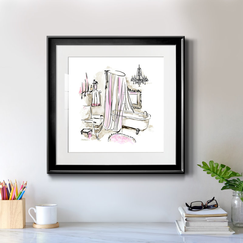 «Pink Opulence I», cadre photo, H 17,5 po x l 17,5 po x P 1,5 po, Papier encadré noir