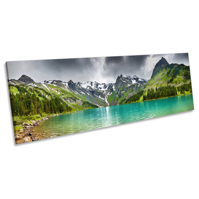Mountain Lake Landscape - Wrapped Canvas Panoramic Art Prints
