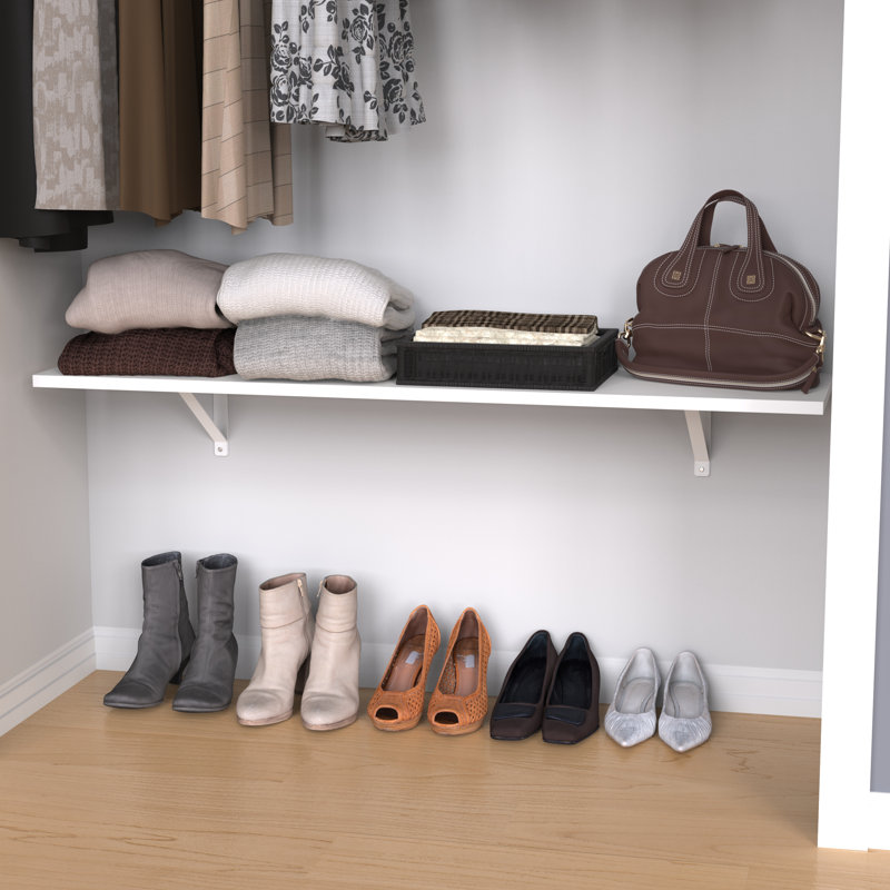 Basic Wall Shelves Bracket Shelf, 4' x 11.75"