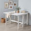 Table de salle à manger extensible à abattants en bois de style campagnard avec plateau en placage d'acacia pour petits espaces-405407947