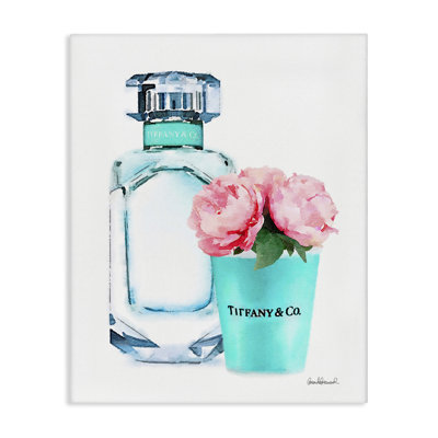 «Perfume Bottle and Peony» - Impression d'art graphique