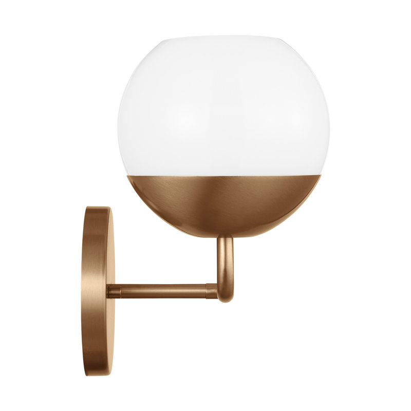 Avoca 2 Light Frosted Dimmable Vanity Light, Satin Brass