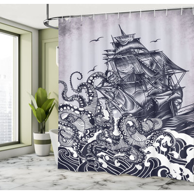Ensemble de rideau de douche + crochets