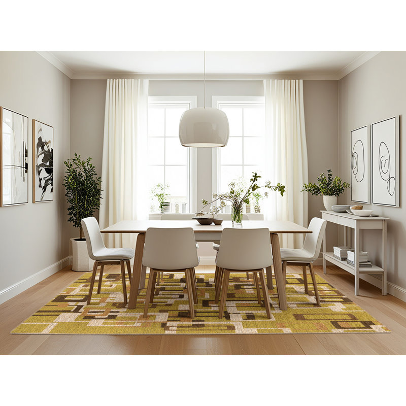 Performance Wool Geometric Indoor Rug, Rectangle 7' x 10'