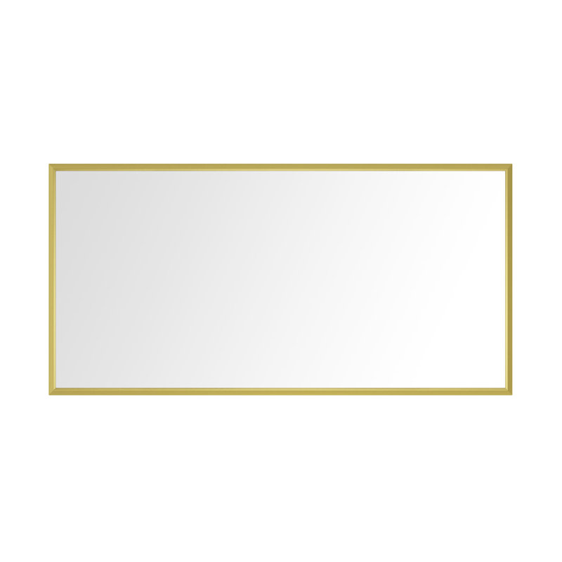 84"x48" Metal Framed Bathroom Vanity Mirror, Rust , Clear Reflection, Decor, Horizontal/vertical Hanging, Gold, Aluminium Alloy Rust Coating, Hangs Horizontally & Vertically,