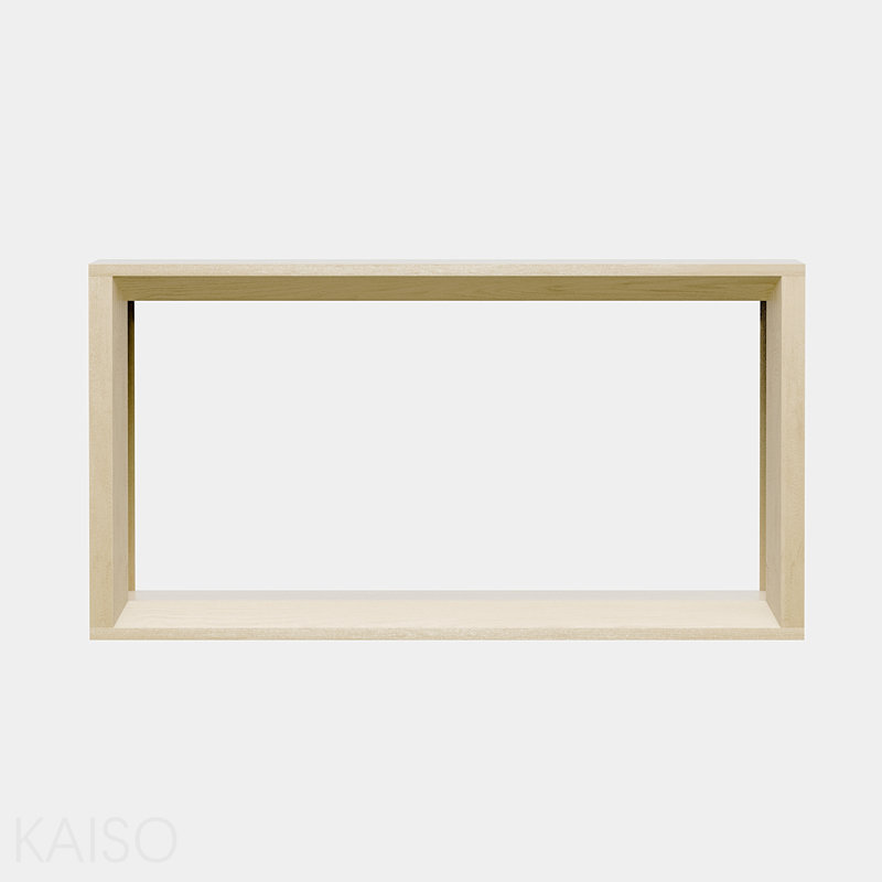 Console de 60 po, placage de bois rectangulaire, grand espace de rangement pour l'entrée - chêne délavé