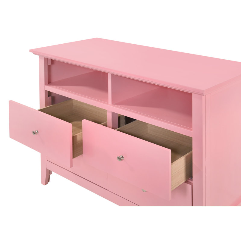 Chene 4 Drawer Media Chest, Pink