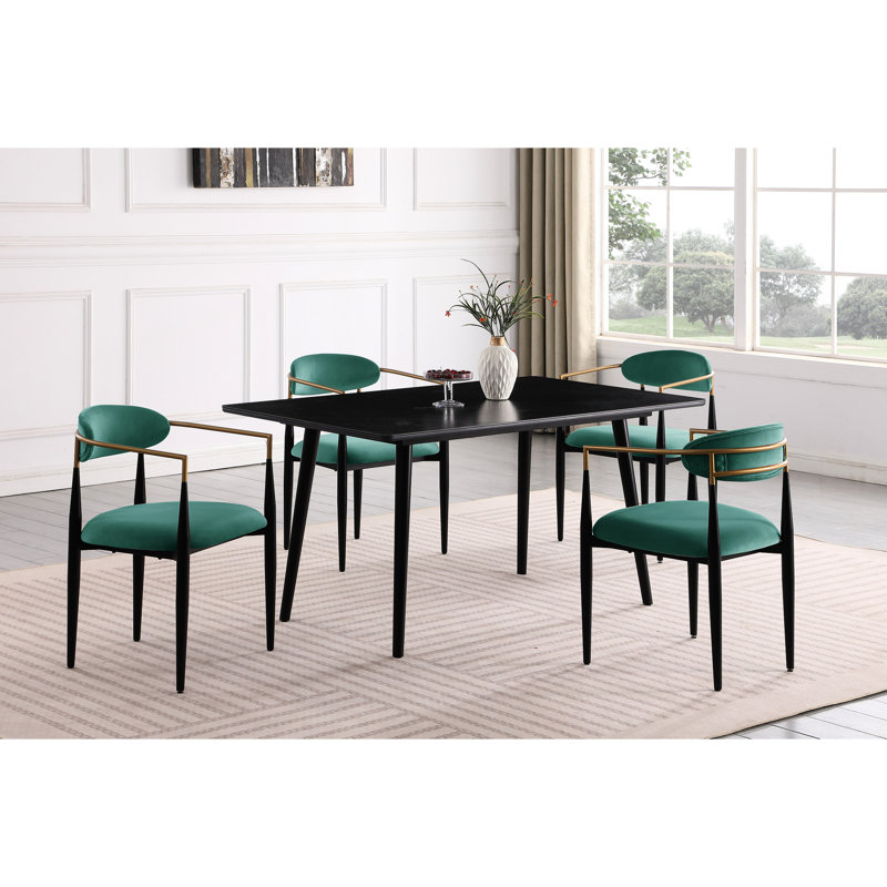 Chaises rembourrées en tissu 2 pièces pour salle à manger, design contemporain, chaises de salle à manger, structure moderne, sièges confortables