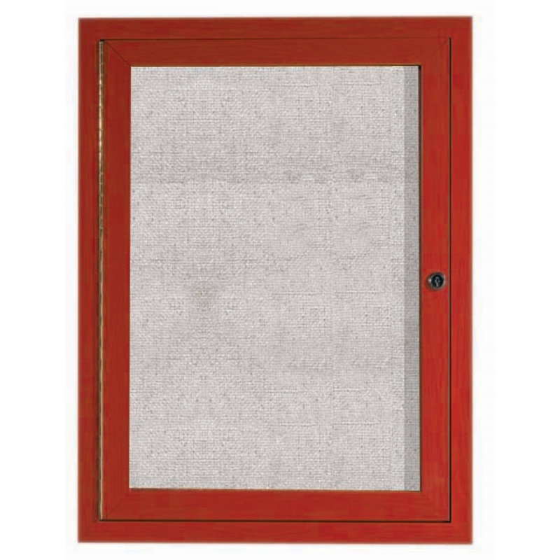 Tableau d’affichage mural fermé à l’extérieur, H 24 po x l 18 po x P 2 po, Cerisier
