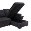 Canapé-lit modulaire réversible en tissu tissé noir 95 po avec porte-gobelet de rangement