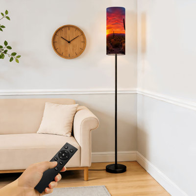Floor Lamp  Arizona desert landscape sunset Dimmable Modern Standing Lamp with Remote Control Footswitch Bulb Lampshade Tall Pole Corner Lamp for Living Room Bedroom Office