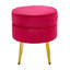 Willsboro 40cm Wide Velvet Round Solid Colour Footstool Ottoman-898069814