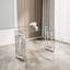 Console avec plateau en verre transparent et pieds en acier inoxydable - Élégante surface transparente moderne