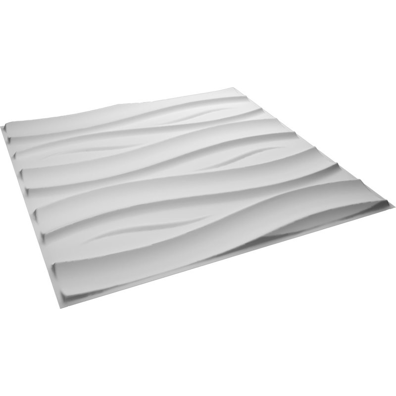 White Textured 3D PVC Decorative Wall Panels, 19.63" x 19.63", 10-Pack