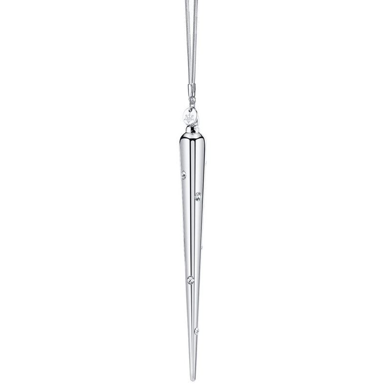 Icicle Diamante 6.5'' Handmade Geometric Metal Holiday Shaped Ornament, Rhodium