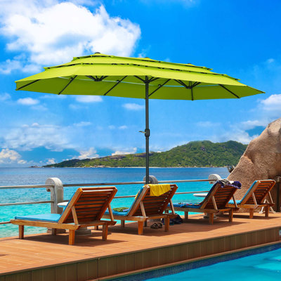 15ft Outdoor Patio Umbrellas,3 Tier Vented and Large Market Table Umbrella