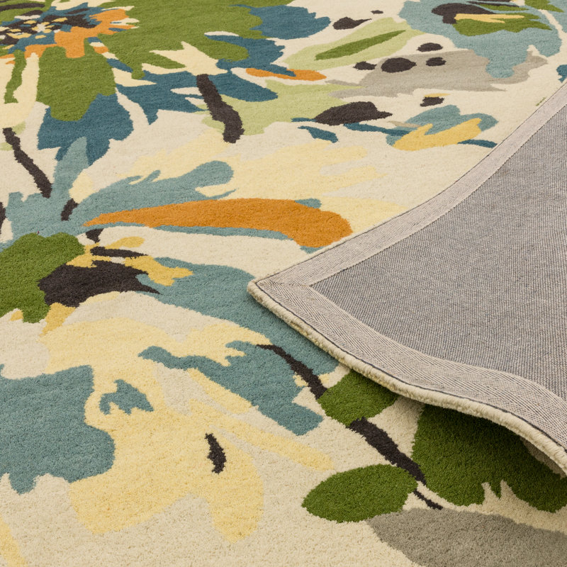 Jessamine Floral Wool Hand Tufted Area Rug, Rectangle 120 x 170cm