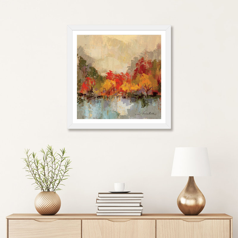 «Fall Riverside II» par Silvia Vassileva - reproduction d'art, Cadre papier naturel, H 24 po x l 24 po x p 1 po