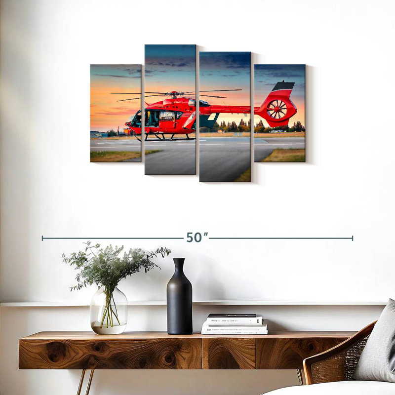 Mehar Red Helicopter, 22" H x 36" W