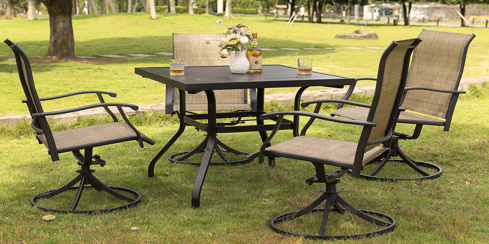 Lark Manor 4 Person Square Outdoor Dining Set & Reviews Wayfair Canada