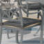 Chaise de salle à manger d'extérieur en fonte d'aluminium thermolaquée avec coussin-502127814